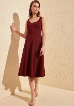 Trendyol Jerseyjurk - Burgundy -Winkel Voor Damesmode 9406218ad41743d1b2825baf3bd7c298