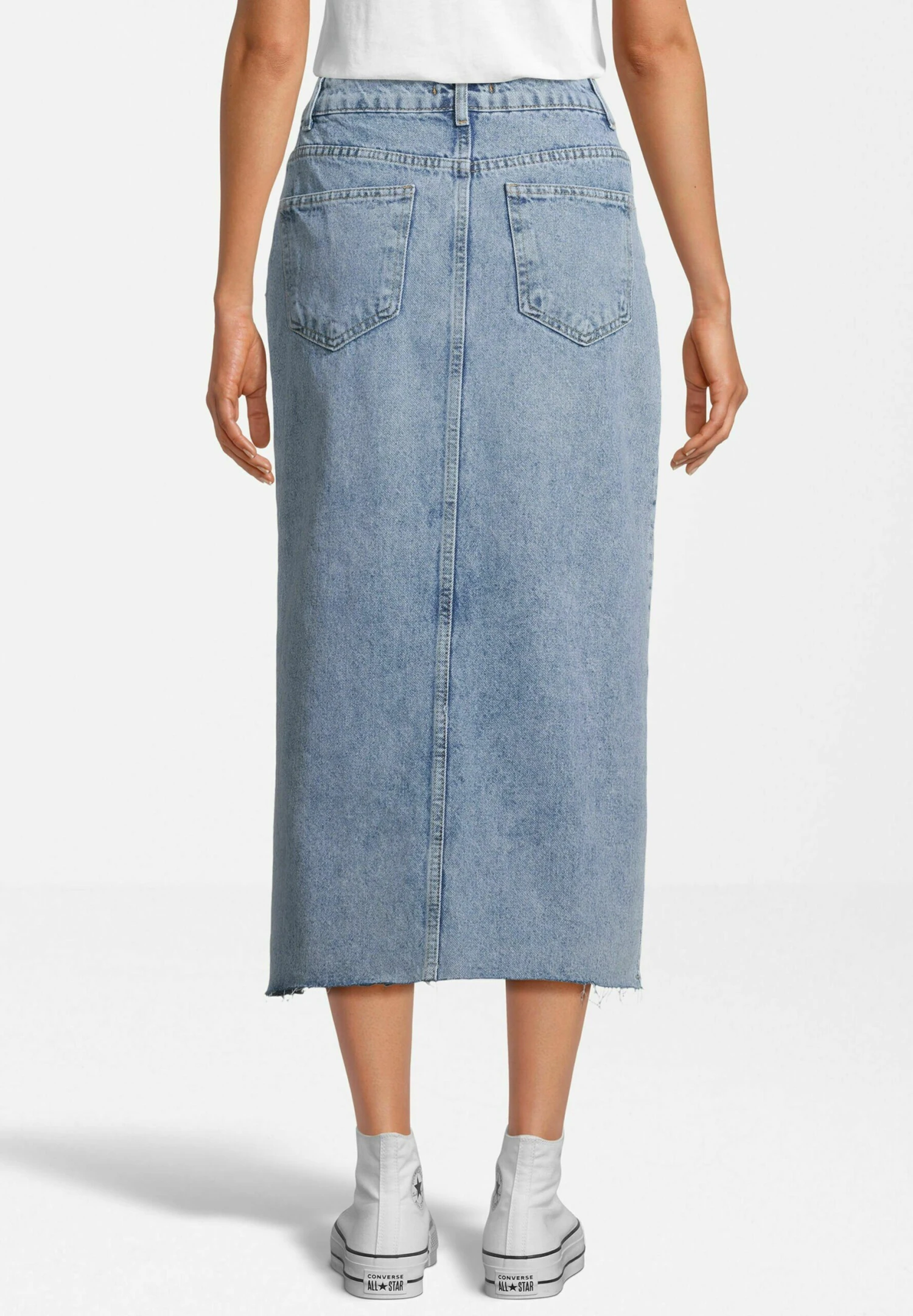 Kokerrok - Light Blue Denim 5 Kokerrok - Light Blue Denim - Afbeelding 3