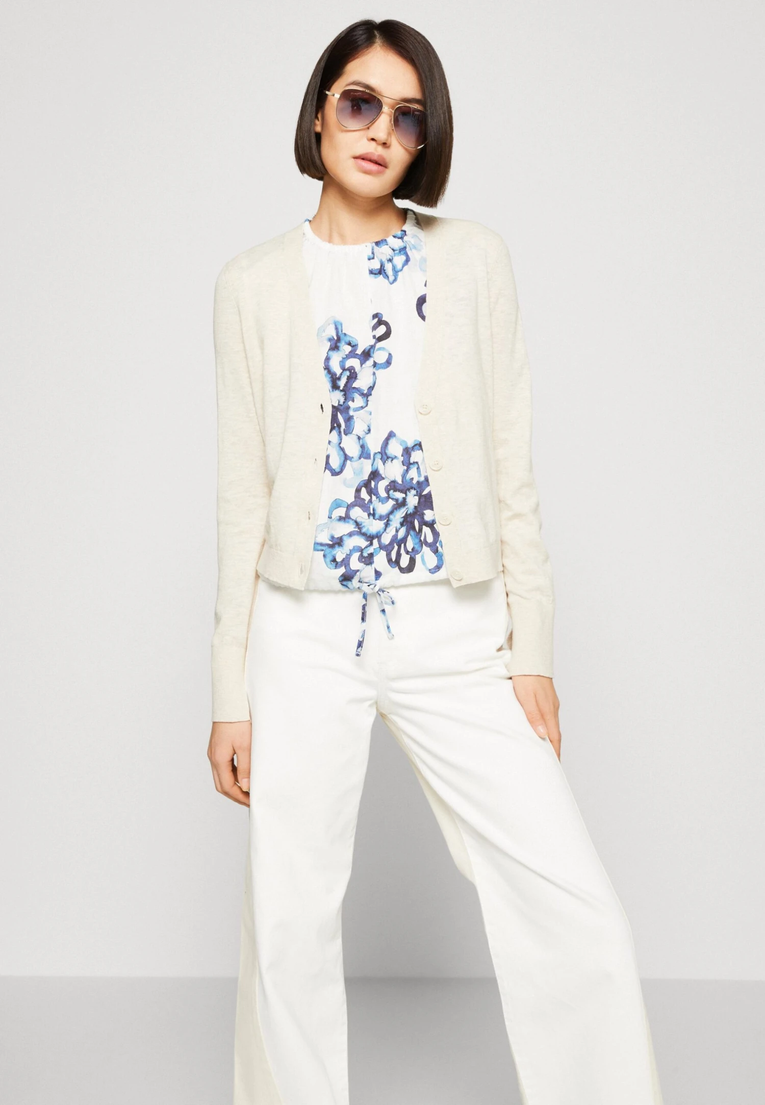 Marc O'Polo Longsleeve V Neck - Vest - Soft Taupe Melange 6 Marc O'Polo Longsleeve V Neck - Vest - Soft Taupe Melange - Afbeelding 4