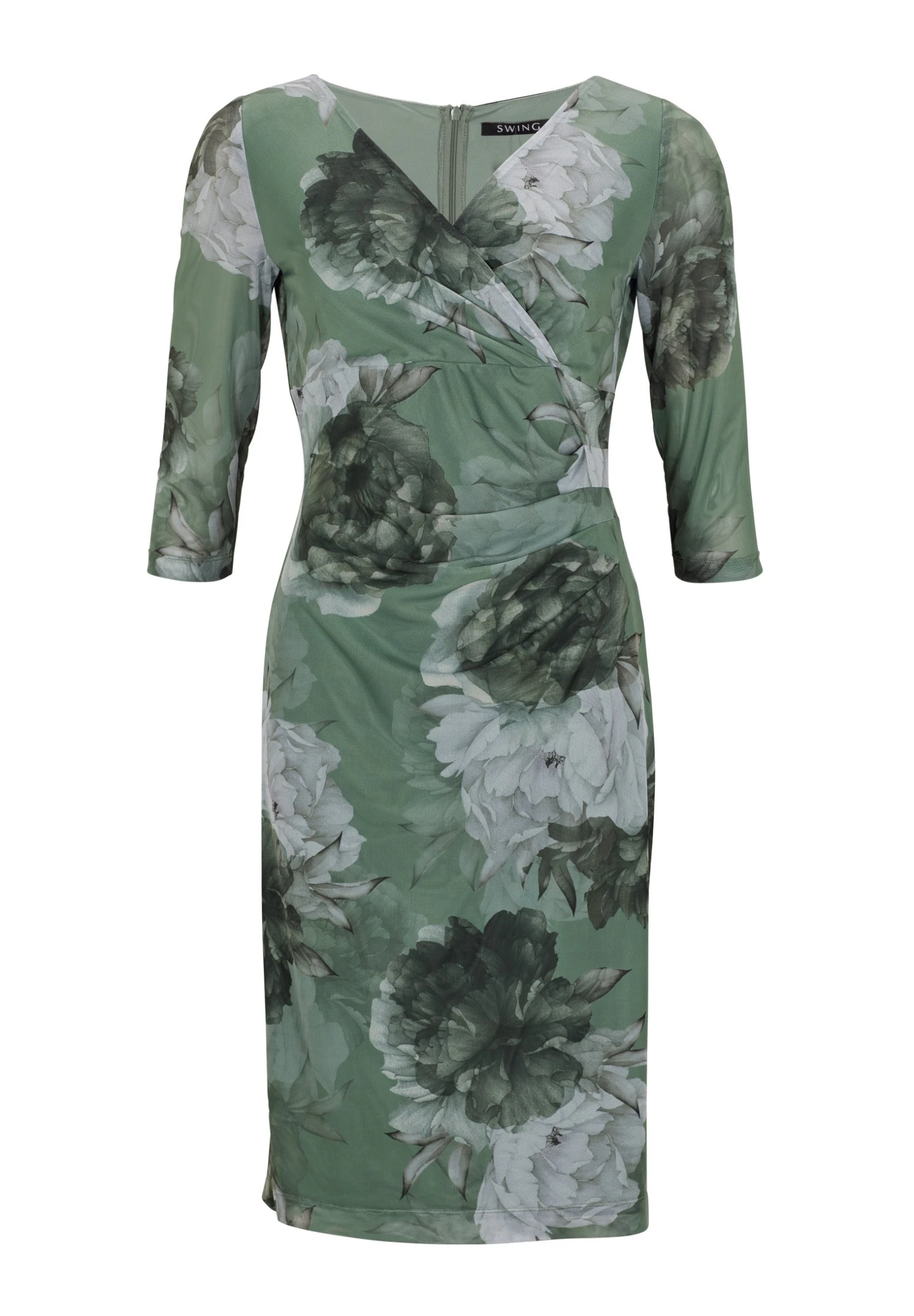 SWING Midi Aus Bedrucktem - Etui-Jurk - Light Green Multi 8 SWING Midi Aus Bedrucktem - Etui-Jurk - Light Green Multi - Afbeelding 6
