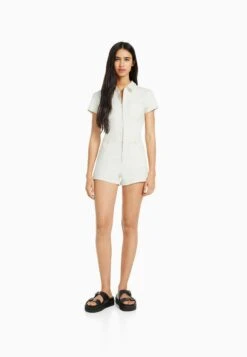BERSHKA Zip - Jumpsuit - Beige -Winkel Voor Damesmode 9fc89c2b8d074bbe91f2a6373acd74ec