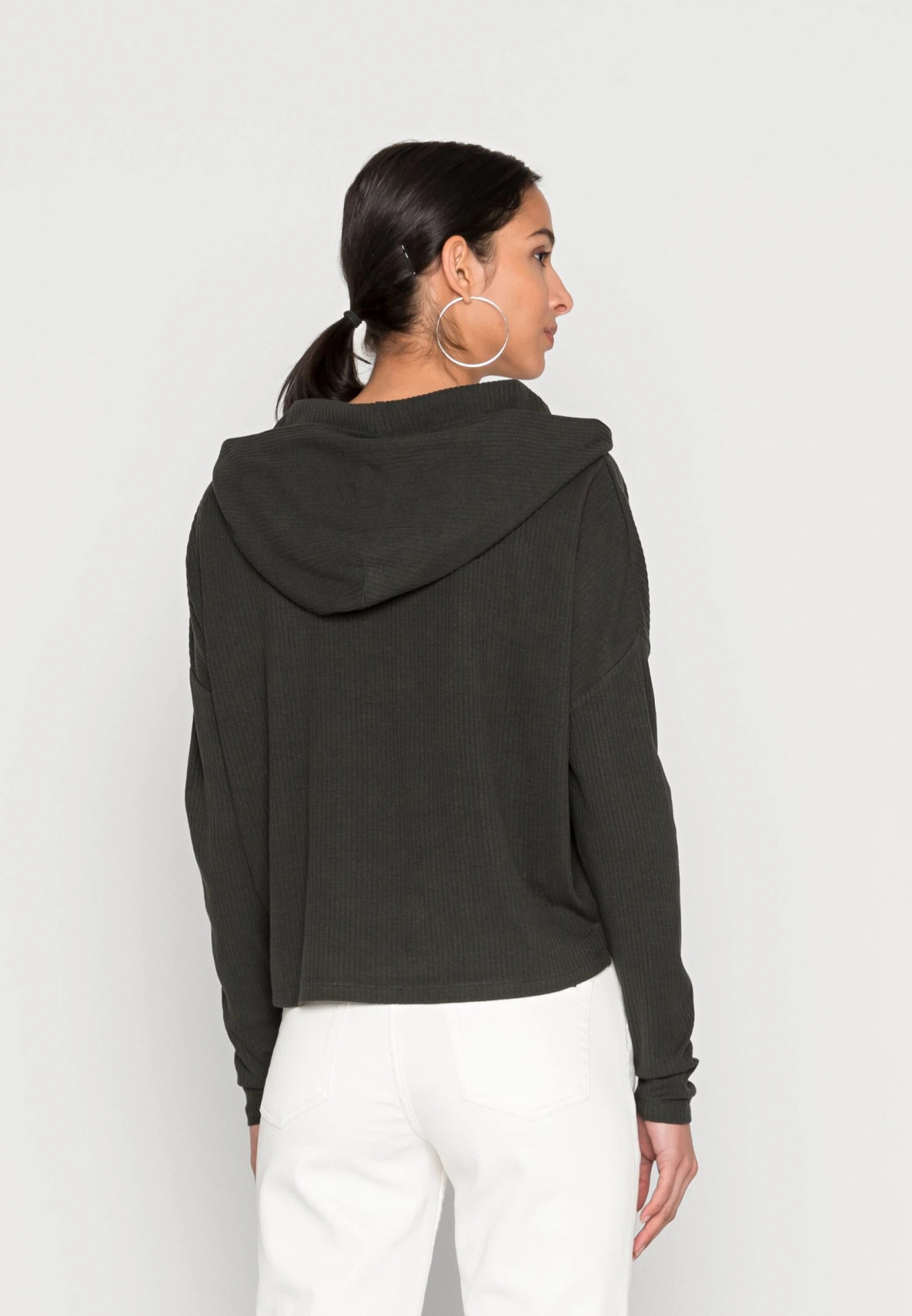 Marc O'Polo DENIM Longsleeve With Button Placket, Boxy, Cropped - Longsleeve - Midnight Emerald 5 Marc O'Polo DENIM Longsleeve With Button Placket, Boxy, Cropped - Longsleeve - Midnight Emerald - Afbeelding 3