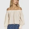 Alyssa Off Shoulder - Blouse - Beige