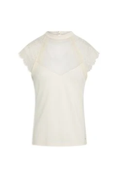 MORGAN Short-Sleeved - Blouse - White Denim -Winkel Voor Damesmode aecfbbf4b87546f7ad879c80eb52e3c7