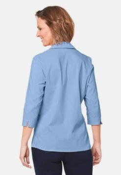 GOLDNER Stretchbequeme - Overhemdblouse - Bleu -Winkel Voor Damesmode af87f77925bb40688376563e44f6c193
