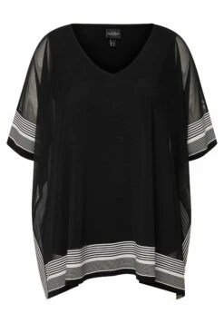 Ulla Popken Bordüre Doppellagig V-Ausschnitt Halbarm - Blouse - Schwarz 11 Ulla Popken Bordüre Doppellagig V-Ausschnitt Halbarm - Blouse - Schwarz -Winkel Voor Damesmode b19380a4eba34a89a7bd1da3303342cb