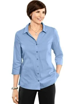 GOLDNER Stretchbequeme - Overhemdblouse - Bleu -Winkel Voor Damesmode b1e5906a03ee47fcbe4cadcbd72ee897