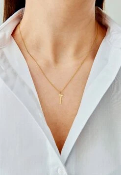 Design Letters 16Mm Charm With 45Cm Necklace 18K Gold-Plated - Ketting - Gold-Coloured