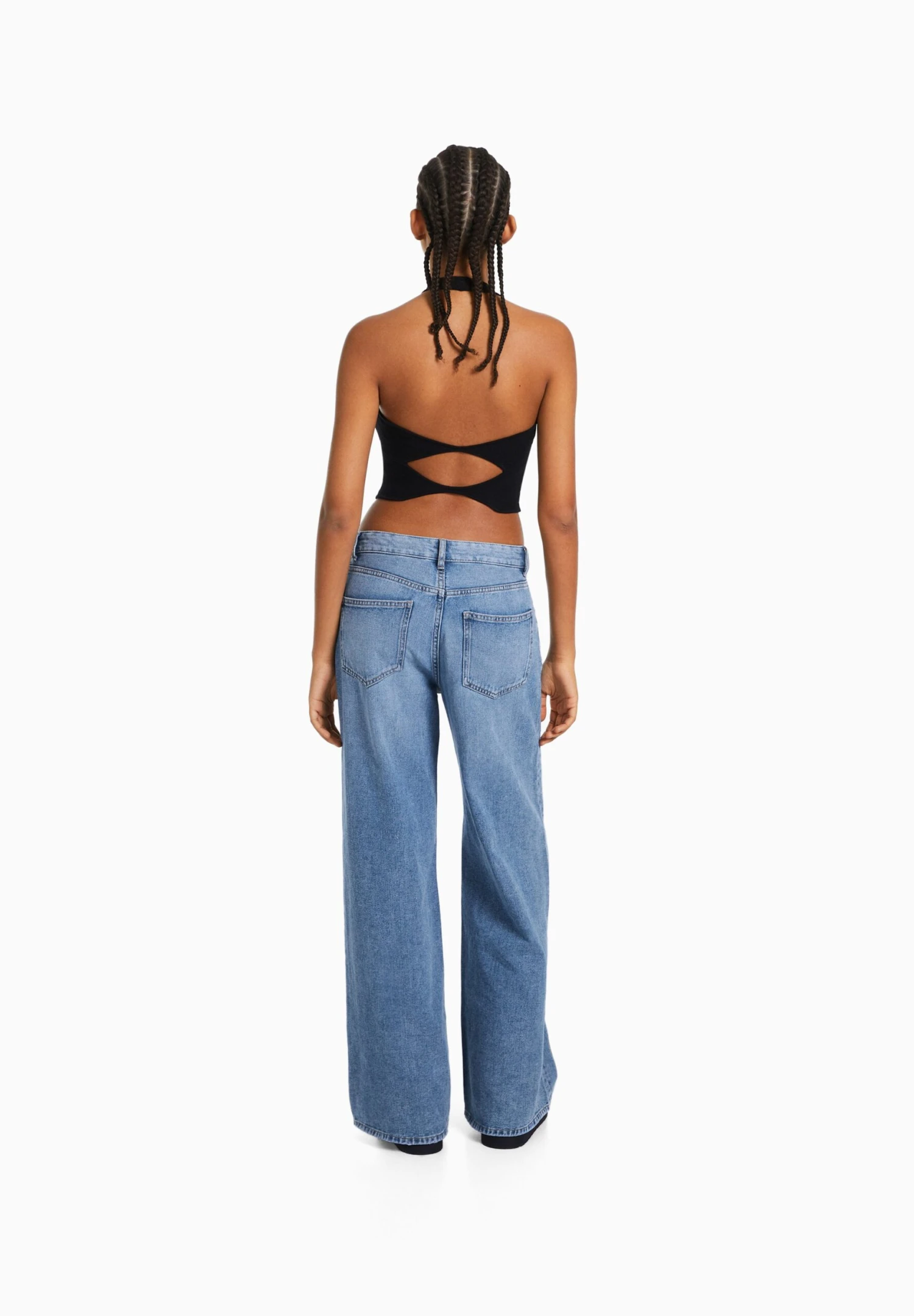 BERSHKA Wide-Leg - Flared Jeans - Light Blue Denim 5 BERSHKA Wide-Leg - Flared Jeans - Light Blue Denim - Afbeelding 3