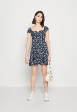 Hollister Co. Cap Sleeve Short Dress - Jurk - Dark Blue -Winkel Voor Damesmode b819e7cc291443ee8843634e8b658b01