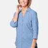 GOLDNER Stretchbequeme - Overhemdblouse - Bleu -Winkel Voor Damesmode ba160e026c8a488798002986ef15c6f5