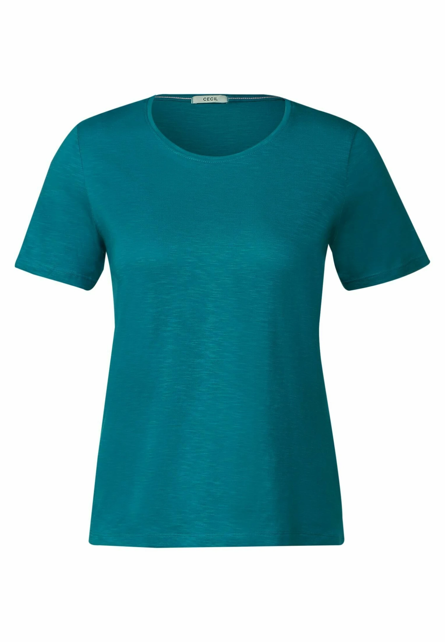 Cecil In Unifarbe - T-Shirt Basic - Blau 6 Cecil In Unifarbe - T-Shirt Basic - Blau - Afbeelding 4