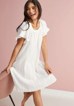 Next Square Neck Ruffle - Nachtjapon - White -Winkel Voor Damesmode c450fd87afff437b8e963f24d6a74f00