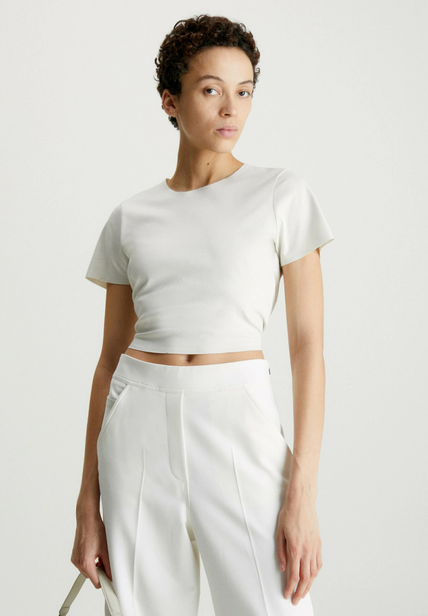 Calvin Klein Slim Scuba Open Back - T-Shirt Print - Chalk 3 Calvin Klein Slim Scuba Open Back - T-Shirt Print - Chalk