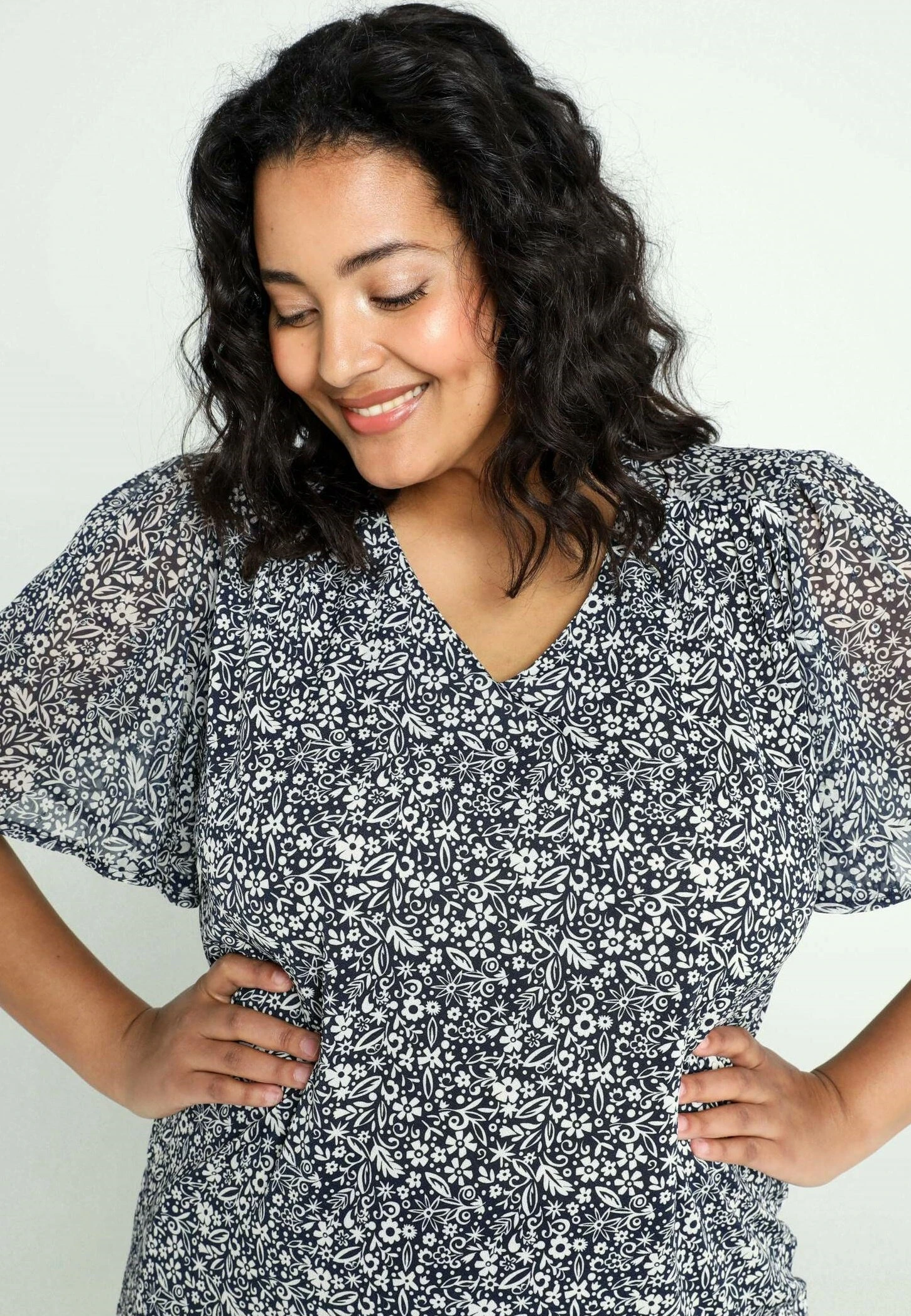 Avec Voile- Blouse - Navy 8 Avec Voile- Blouse - Navy - Afbeelding 6