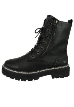 Mustang Sportliche - Enkellaarsjes Met Plateauzool - Schwarz