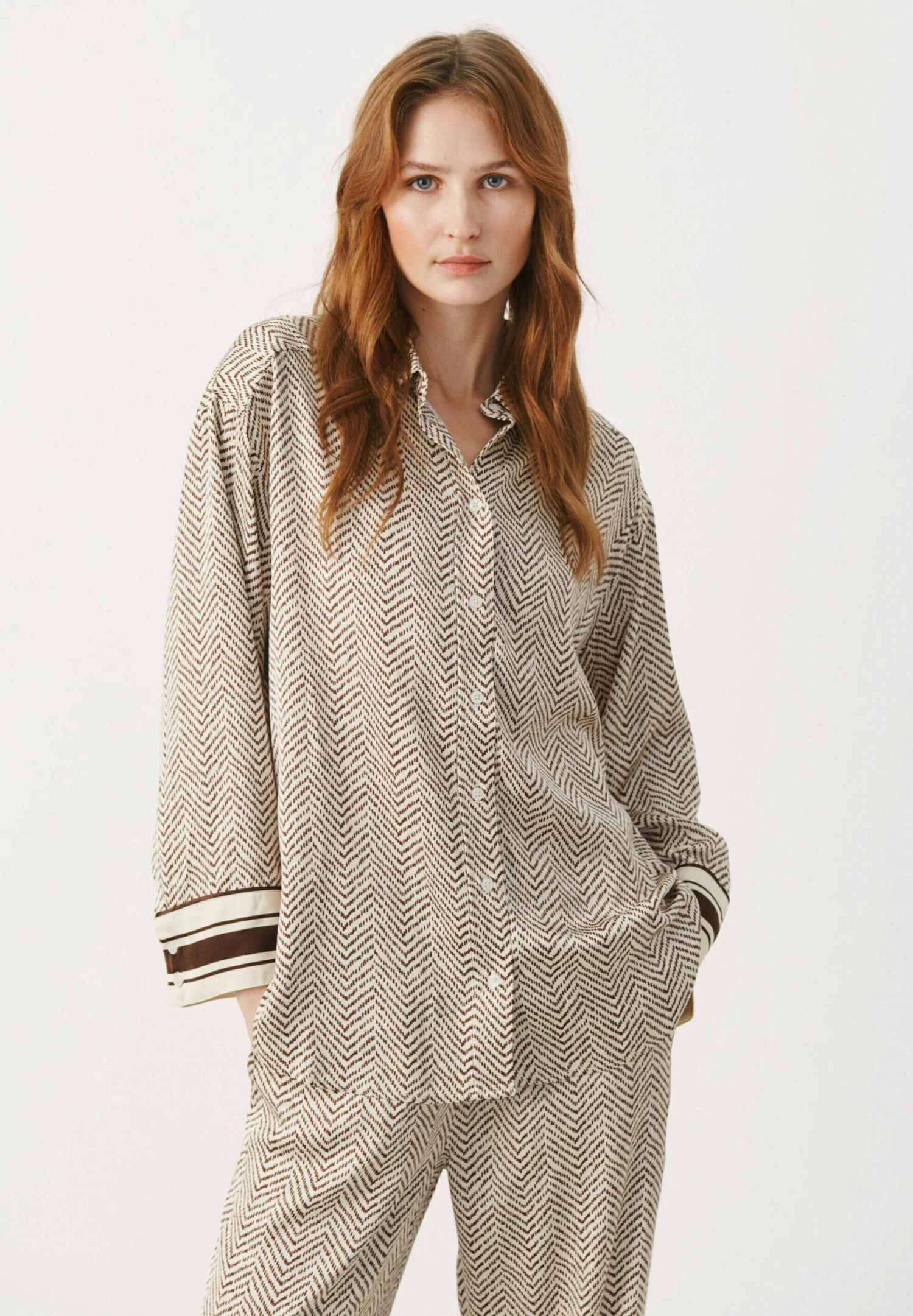 Part Two Sarinapw Sh - Overhemdblouse - Chestnut Herringbone 3 Part Two Sarinapw Sh - Overhemdblouse - Chestnut Herringbone