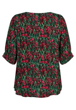Zizzi Mit Knöpfen - Blouse - Black W Pink Flower -Winkel Voor Damesmode d8693e2cd10e44f7a247aa8408bab032