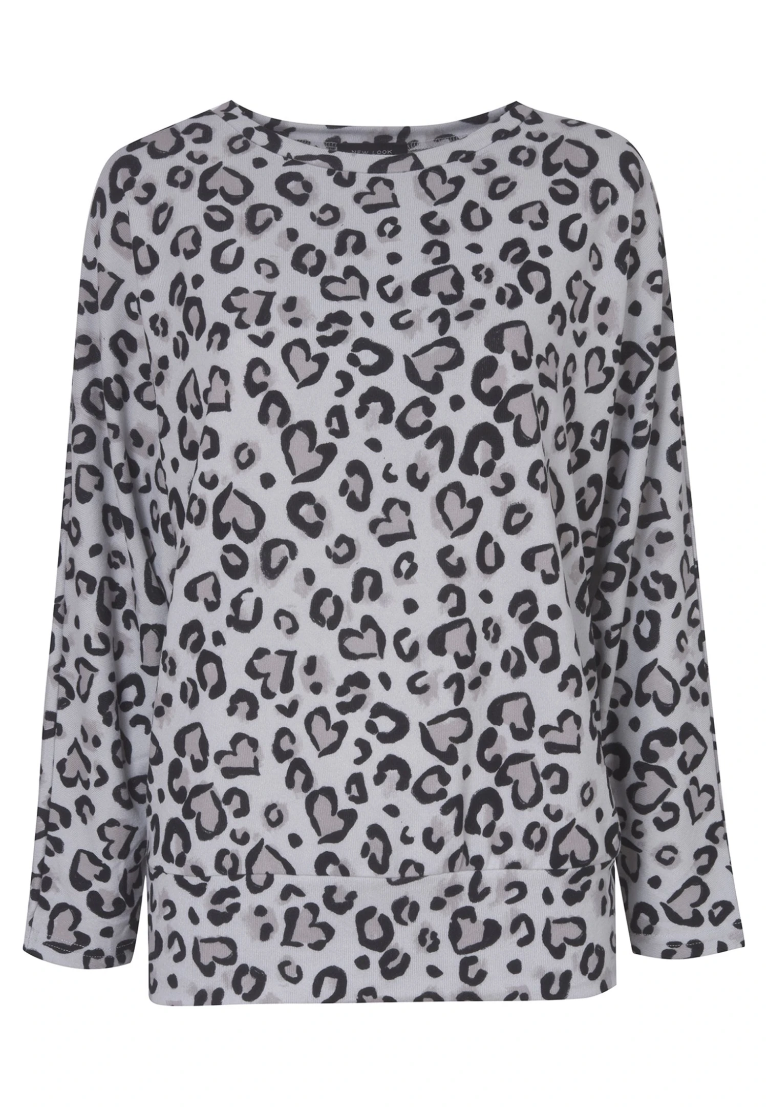 New Look Leopard Print Heart Batwing - Trui - Light Grey 5 New Look Leopard Print Heart Batwing - Trui - Light Grey - Afbeelding 3