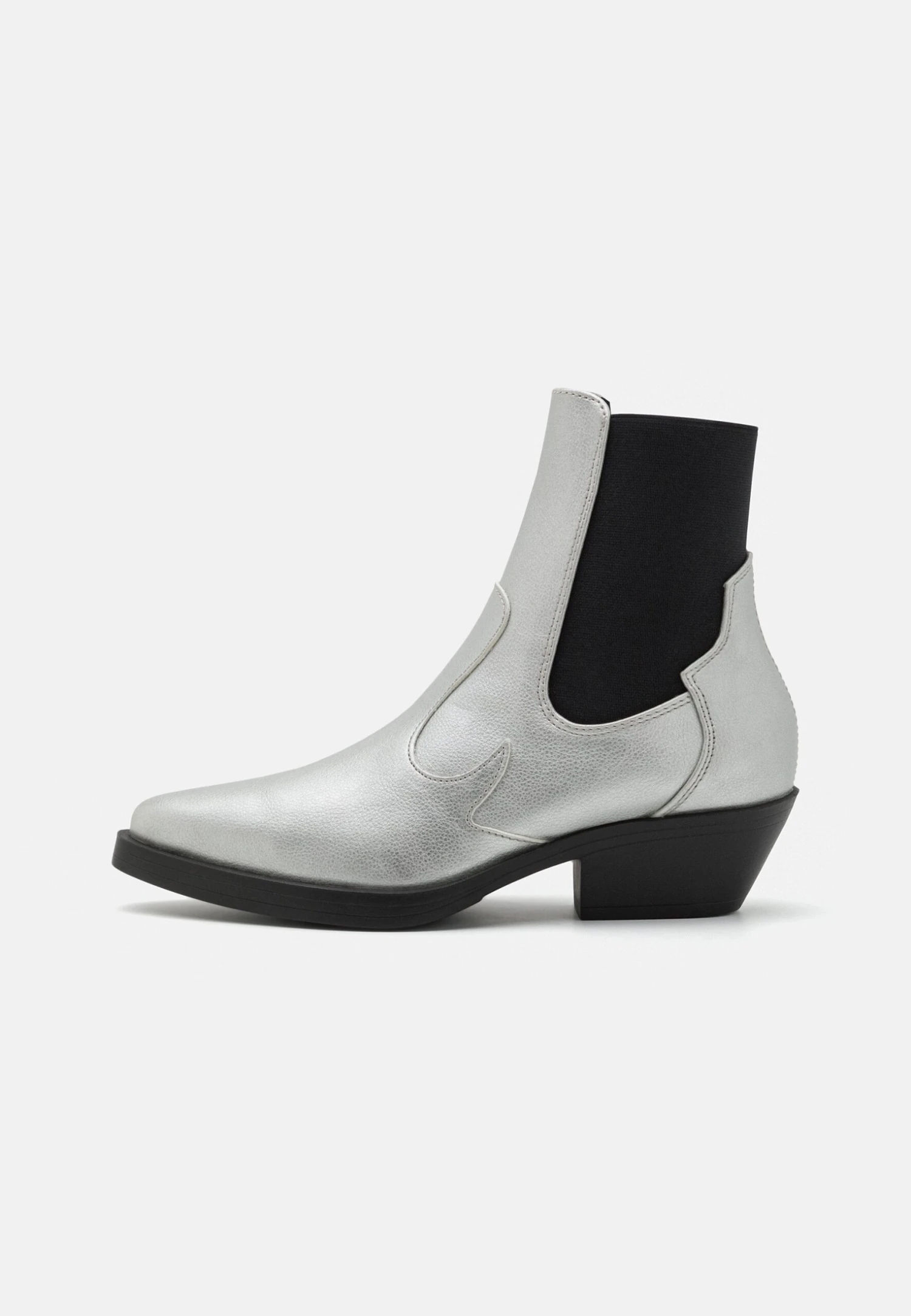 ONLY Shoes Onlbronco Short - Cowboy-/Bikerlaarsjes - Silver 4 ONLY Shoes Onlbronco Short - Cowboy-/Bikerlaarsjes - Silver - Afbeelding 2