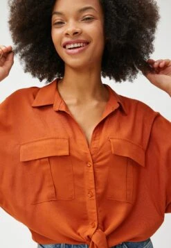Koton Tie Detail Short Sleeve - Overhemdblouse - Terracotta -Winkel Voor Damesmode dbf11b9b109146a0aaf098fa98ccc32c