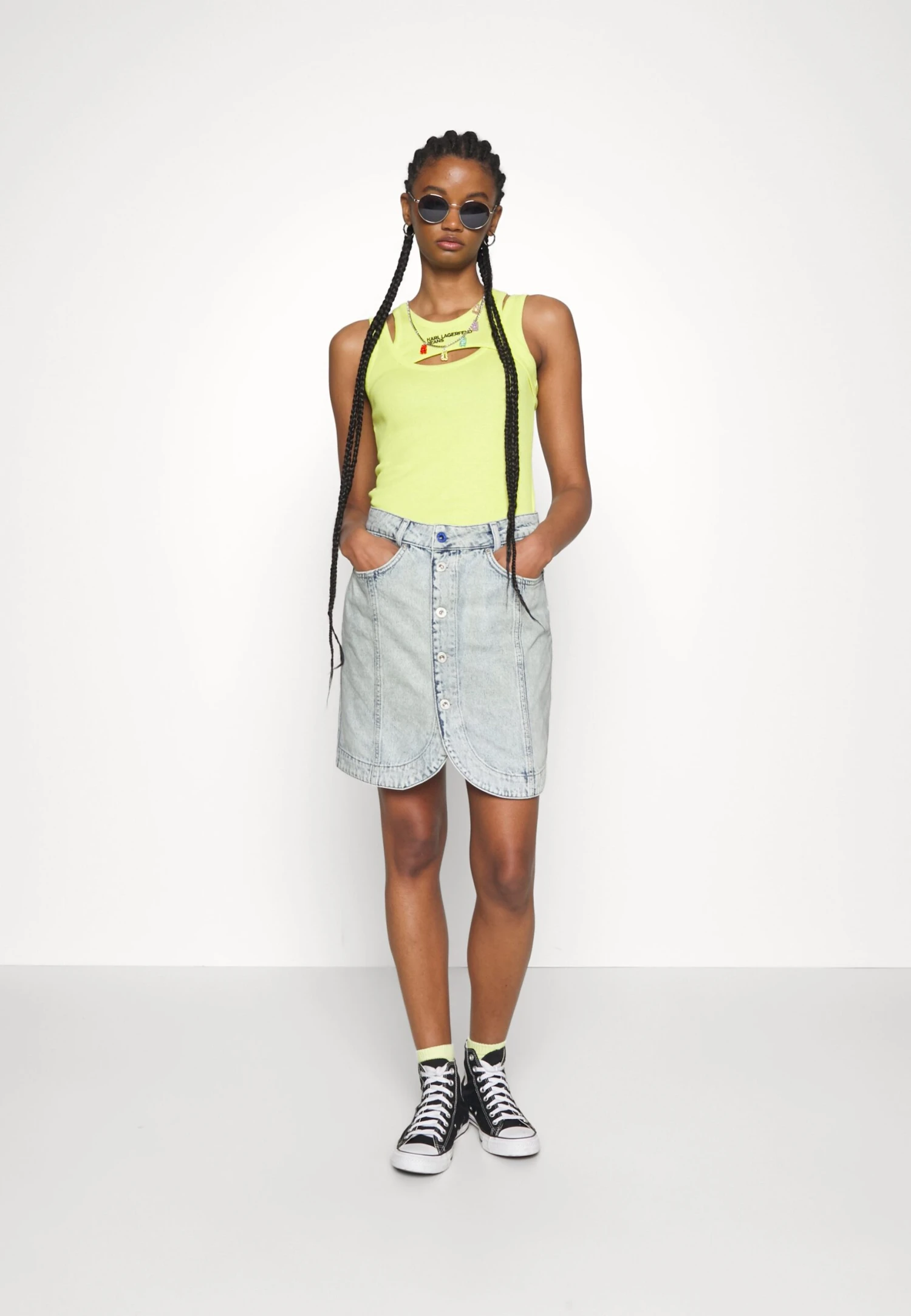 Karl Lagerfeld Jeans Button Denim - Minirok - Light Blue 4 Karl Lagerfeld Jeans Button Denim - Minirok - Light Blue - Afbeelding 2