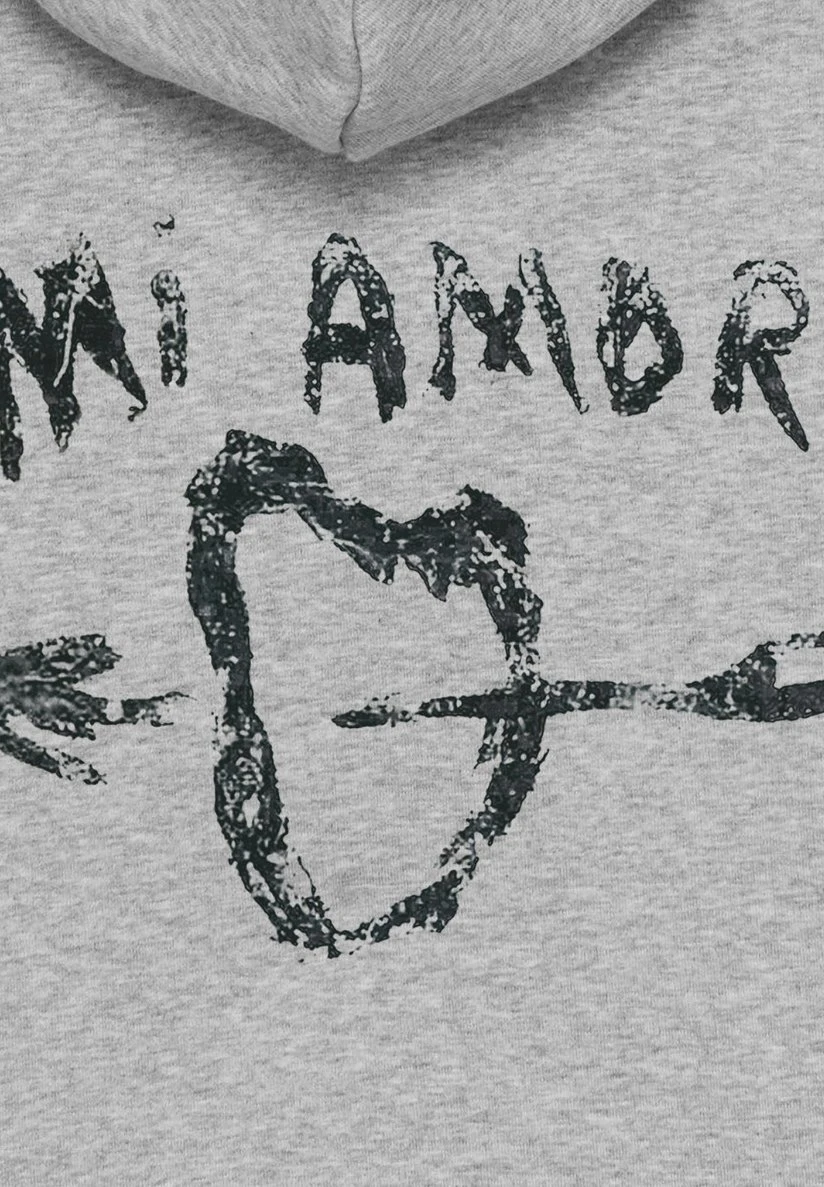Mi Amor Back Unisex- Hoodie - Mottled Grey 5 Mi Amor Back Unisex- Hoodie - Mottled Grey - Afbeelding 3