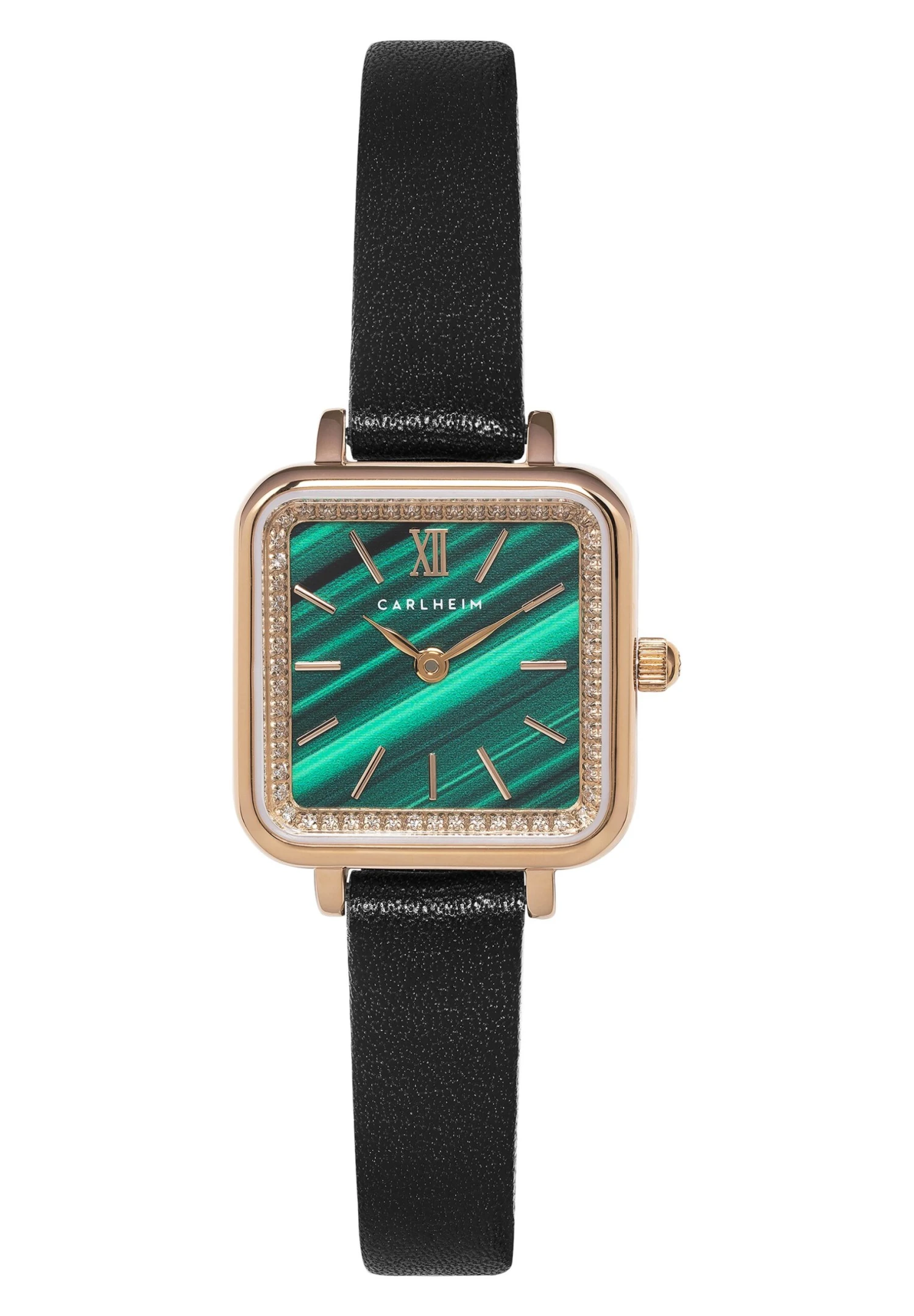 Horloge - Rose Gold Green Black 3 Horloge - Rose Gold Green Black