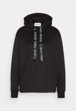 Calvin Klein Jeans Logo Drawcord Hoodie - Sweater - Black/Bright White 12 Calvin Klein Jeans Logo Drawcord Hoodie - Sweater - Black/Bright White -Winkel Voor Damesmode e518bad16c964e3581439c64a677aef5