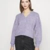 Vila Vinamsi Vneck Knit - Trui - Violet Tulip/Melange