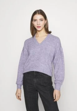 Vila Vinamsi Vneck Knit - Trui - Violet Tulip/Melange