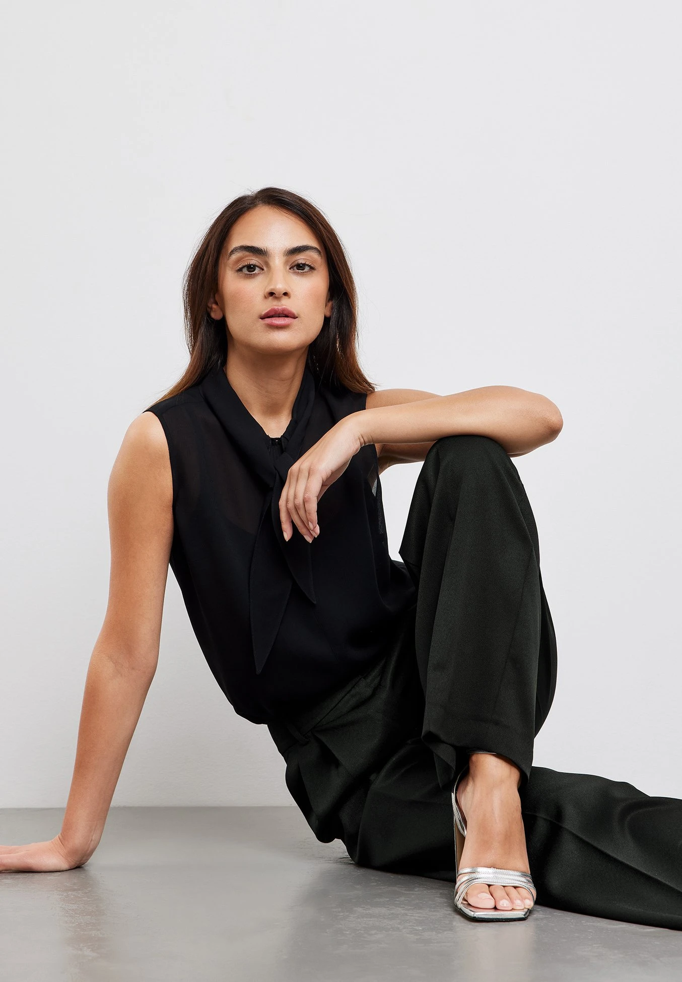 Taifun Sleeveless Shirt - Blouse - Schwarz 8 Taifun Sleeveless Shirt - Blouse - Schwarz - Afbeelding 6