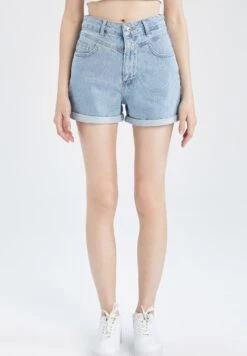 DeFacto Mom Fit- Jeansshort - Blue