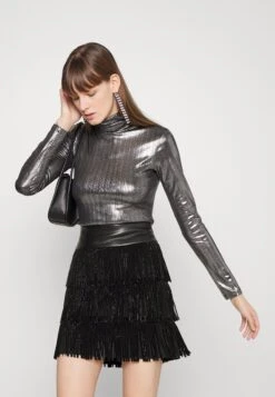 DKNY Fringe Skirt Waist - Minirok - Black -Winkel Voor Damesmode f034cc19f48a4731bac5b115b56f92d7