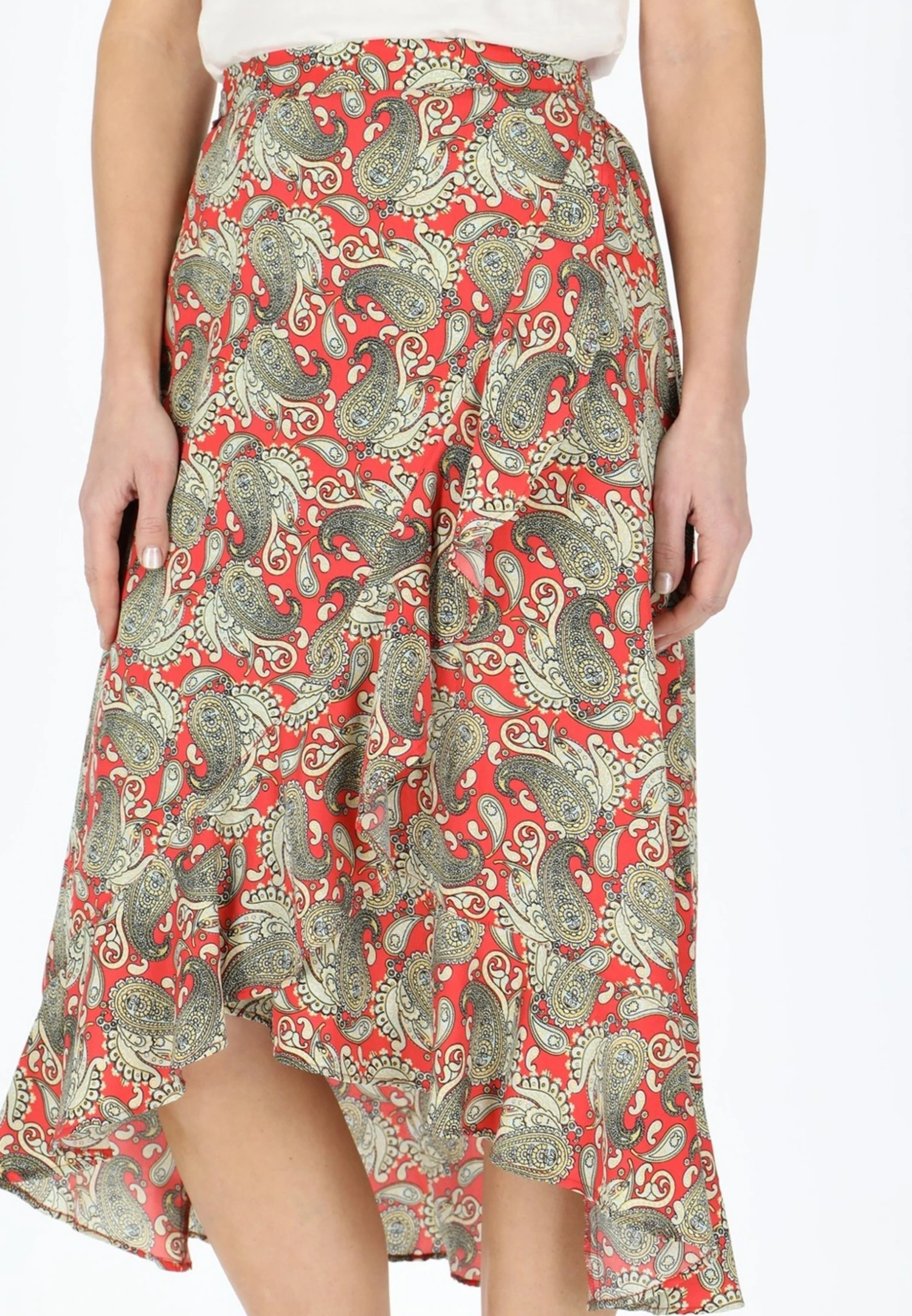 Sankt ClaudW - A-Lijn Rok - Paisley Raspberry 7 Sankt ClaudW - A-Lijn Rok - Paisley Raspberry - Afbeelding 5