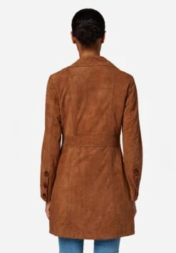 Lucy - Halflange Jas - Cognac Velour -Winkel Voor Damesmode f12375b28e5a480aab1498a71323a926