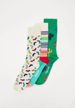 Happy Socks Socks 3 Pack- Sokken - White/Green/Beige