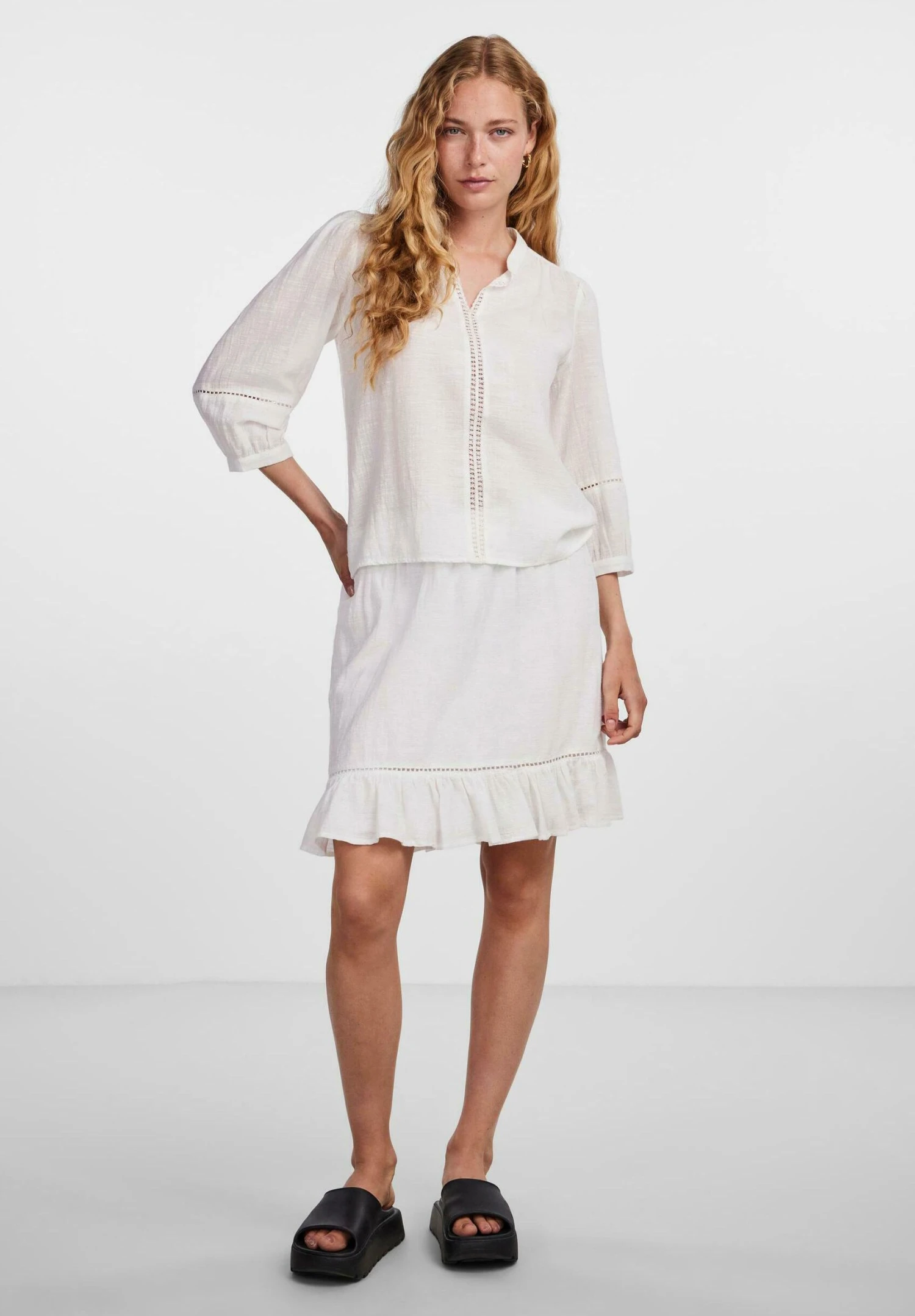 Pieces Pcjeanita 3/4- Blouse - Cloud Dancer 4 Pieces Pcjeanita 3/4- Blouse - Cloud Dancer - Afbeelding 2