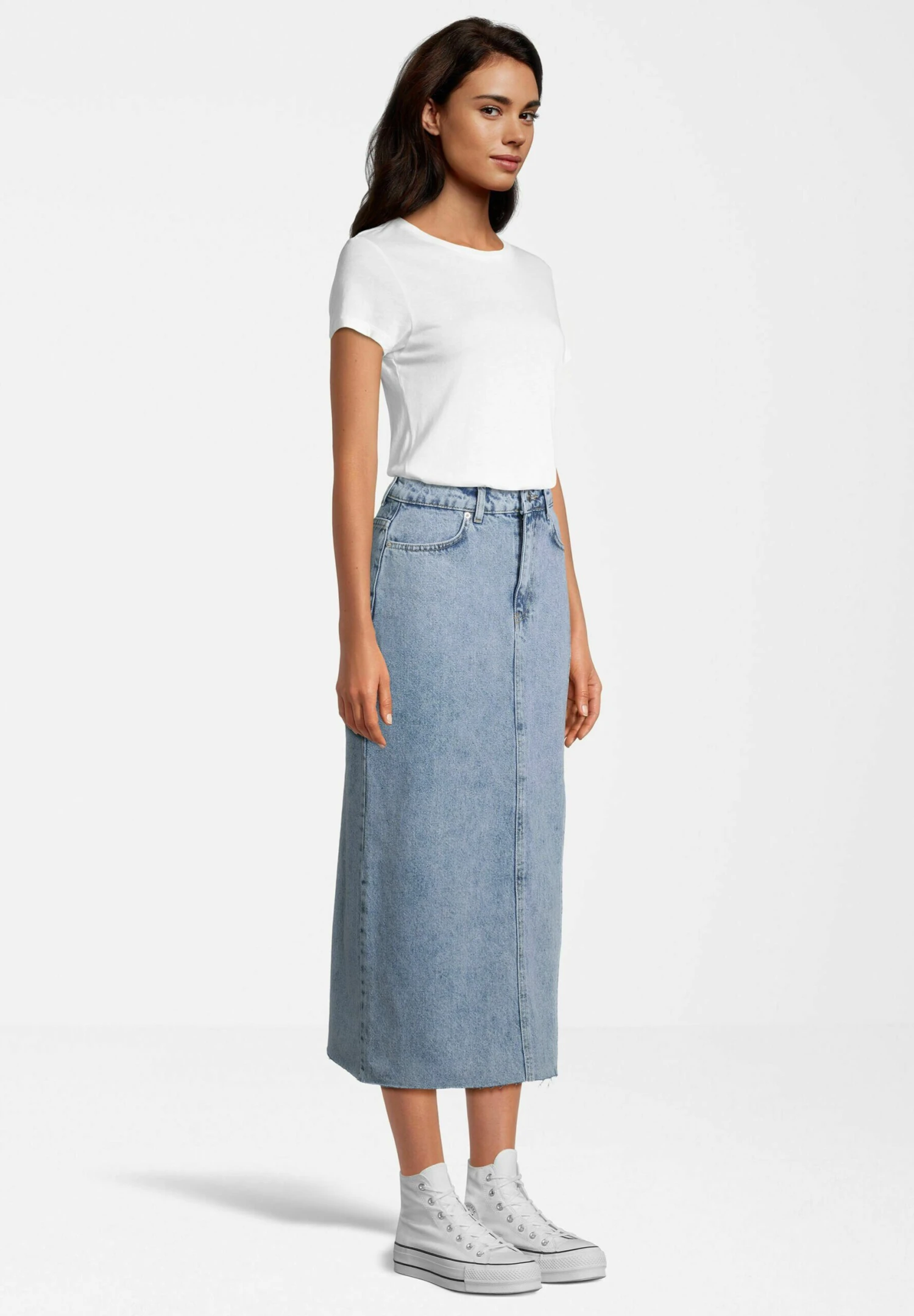 Kokerrok - Light Blue Denim 4 Kokerrok - Light Blue Denim - Afbeelding 2