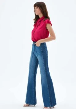 Bell Bottoms - Flared Jeans - Navy Blue -Winkel Voor Damesmode fc915451e5c444e583a51fb2f131f324