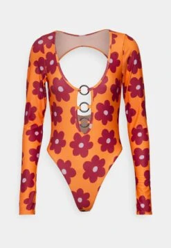 Eco Ring Front Long Sleeve Swimsuit - Badpak - Orange Base -Winkel Voor Damesmode fd637b75e78542cd959ca109fe67671b