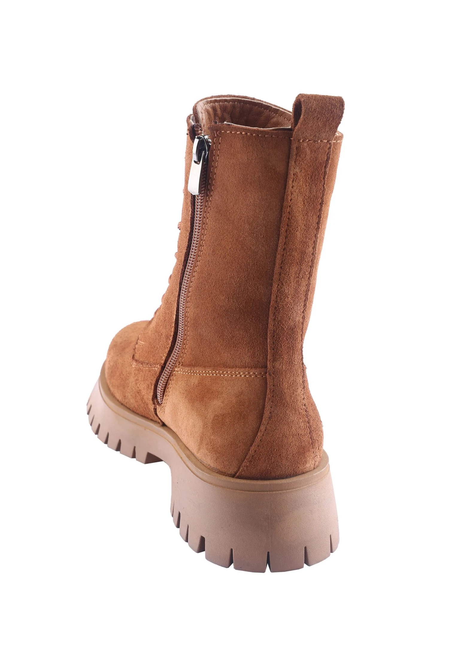 Hangrem - Enkellaarsjes Met Plateauzool - Tan 5 Hangrem - Enkellaarsjes Met Plateauzool - Tan - Afbeelding 3